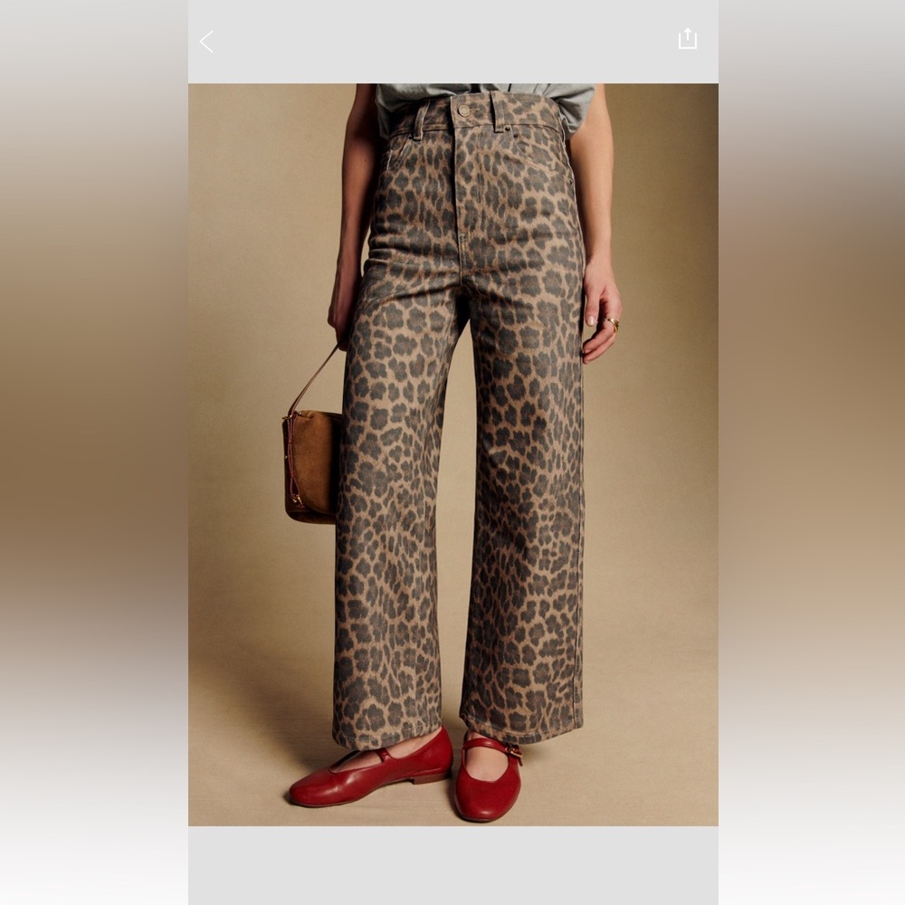 Sezane Le Crop in Leopard - size 40/US8 - worn once!